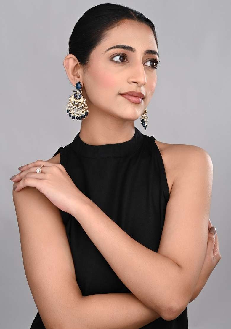 Blue  Zinc Alloy Earring - Indya