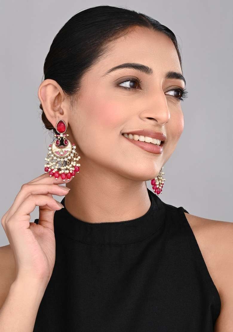 Pink  Zinc Alloy Earring - Indya