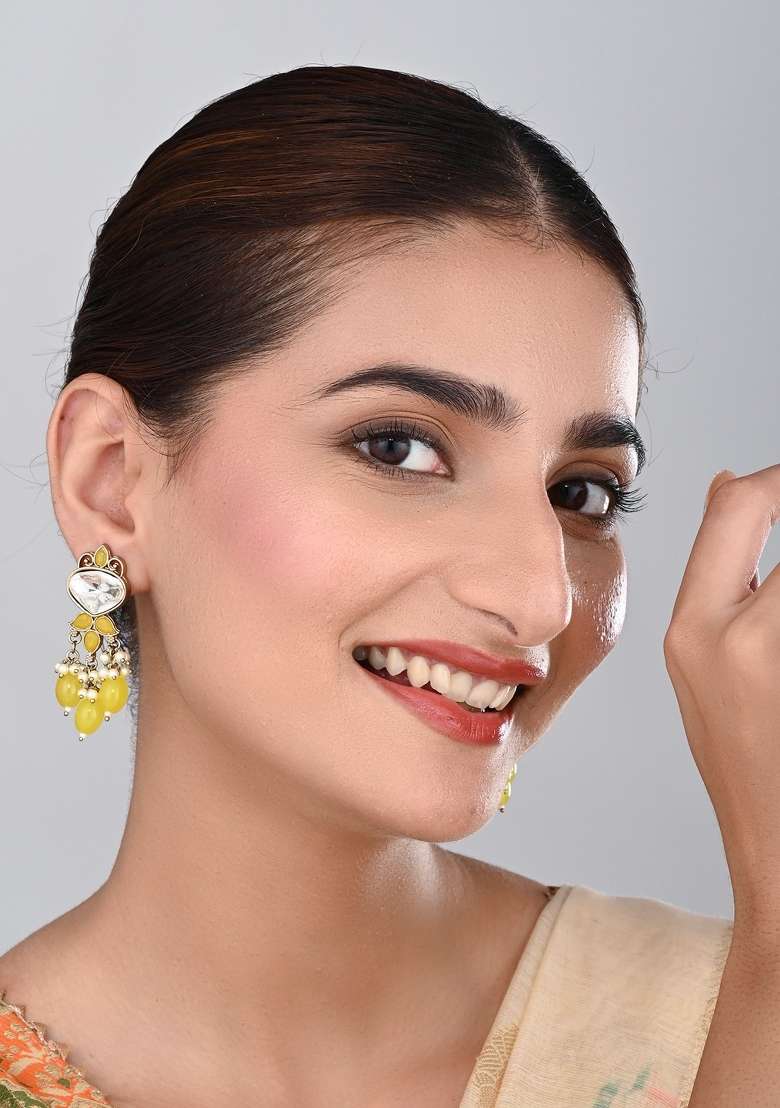 Yellow  Zinc Alloy Earring - Indya