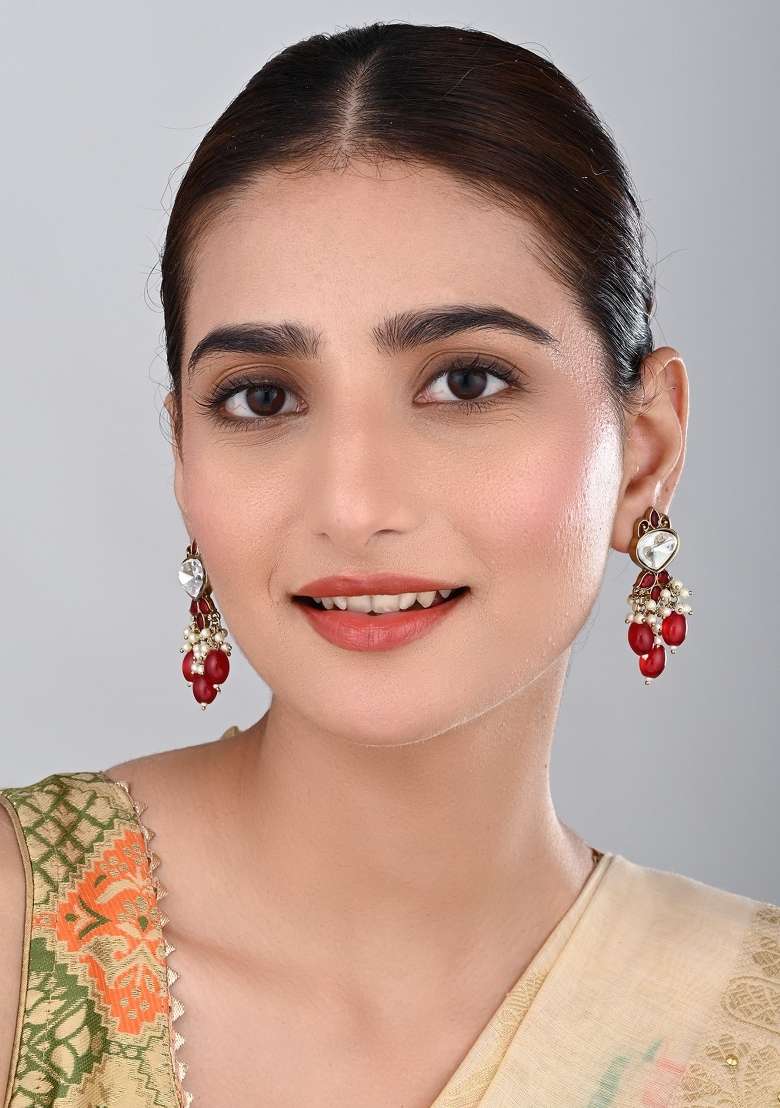 Red  Zinc Alloy Earring - Indya