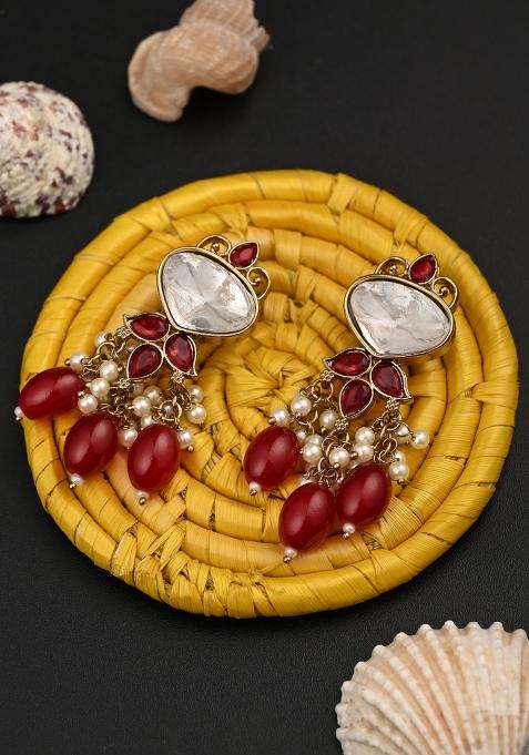 Red  Zinc Alloy Earring