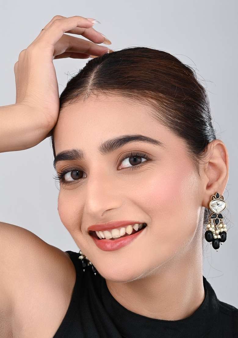 Black  Zinc Alloy Earring - Indya