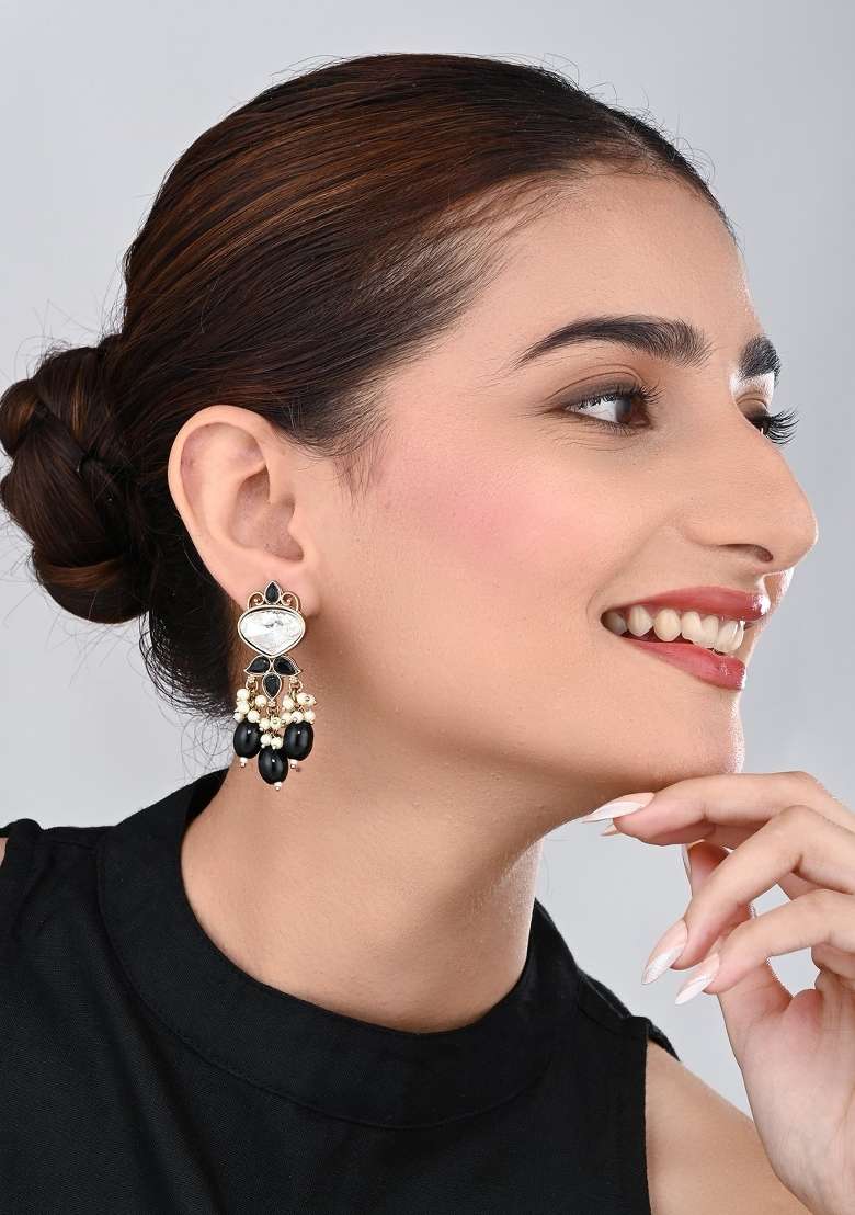 Black  Zinc Alloy Earring - Indya