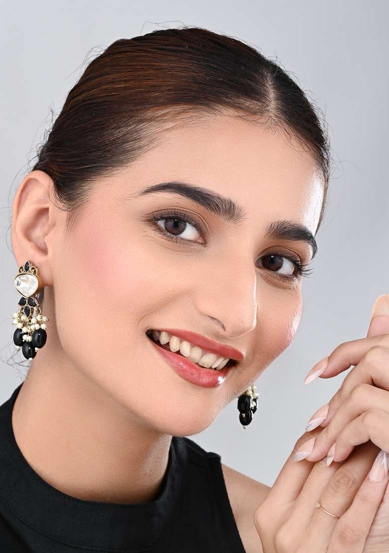 Black  Zinc Alloy Earring - Indya