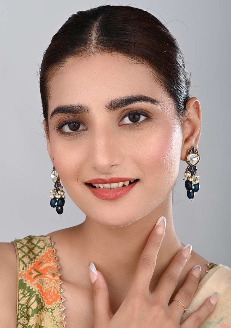 Blue  Zinc Alloy Earring - Indya
