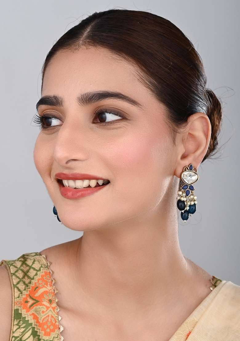 Blue  Zinc Alloy Earring - Indya