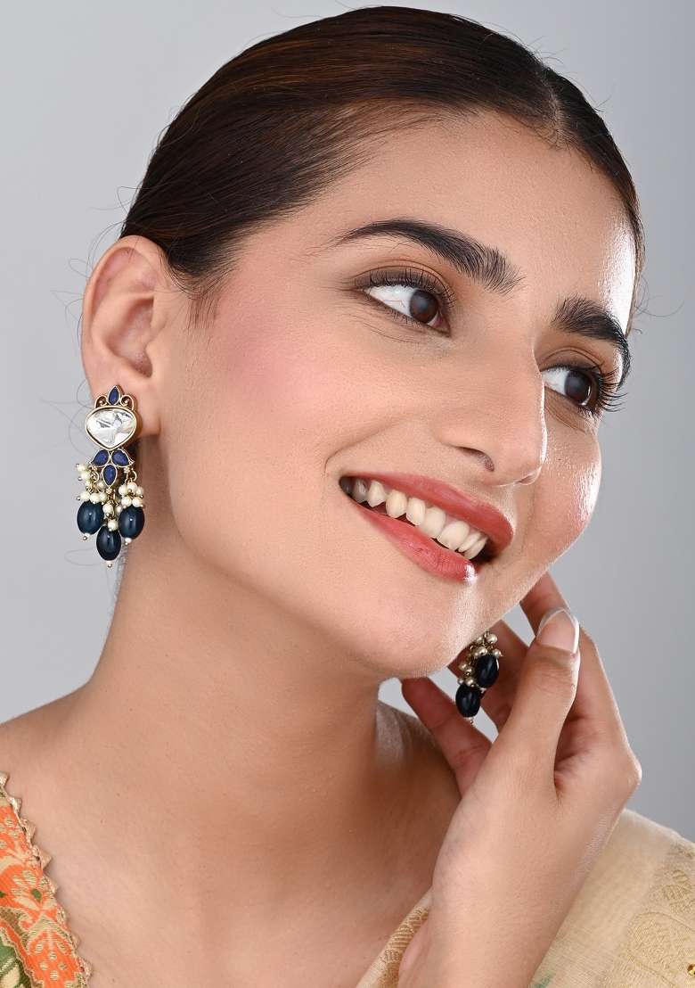 Blue  Zinc Alloy Earring - Indya