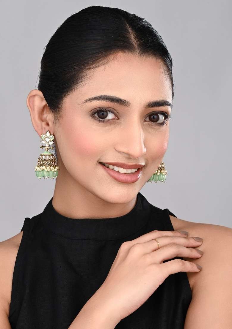Aqua Green  Zinc Alloy Earring - Indya