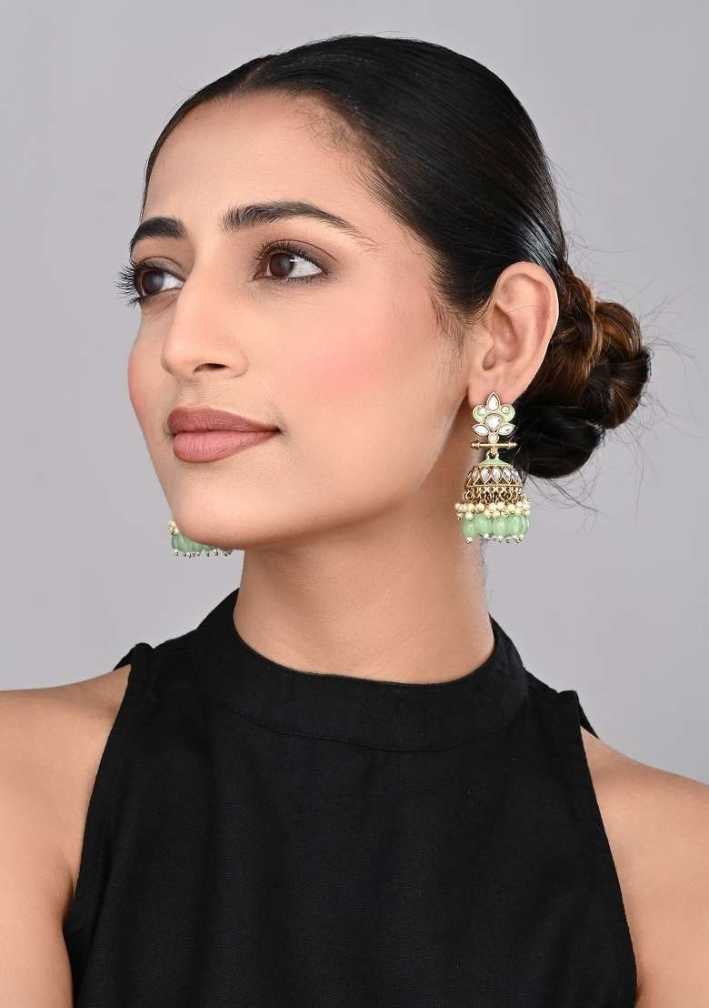 Aqua Green  Zinc Alloy Earring - Indya