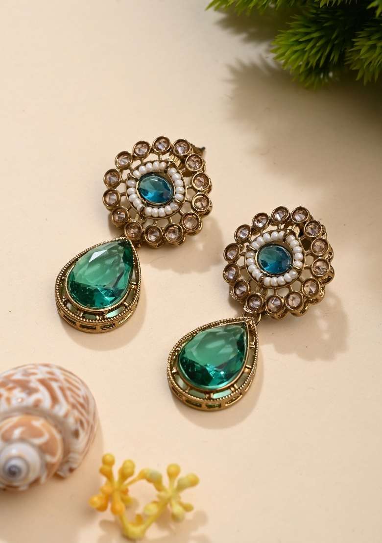 Blue  Zinc Alloy Earring - Indya