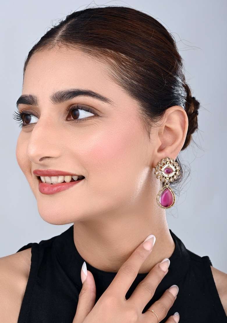Pink  Zinc Alloy Earring - Indya