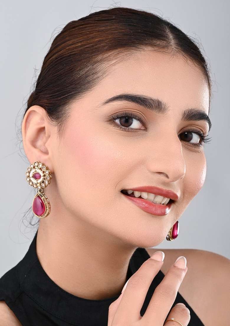 Pink  Zinc Alloy Earring - Indya