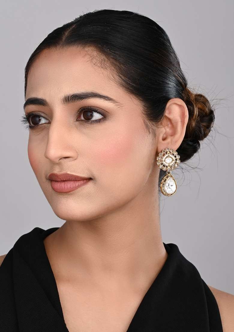 White  Zinc Alloy Earring - Indya
