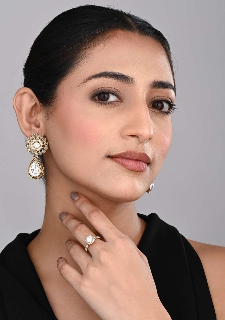 White  Zinc Alloy Earring - Indya