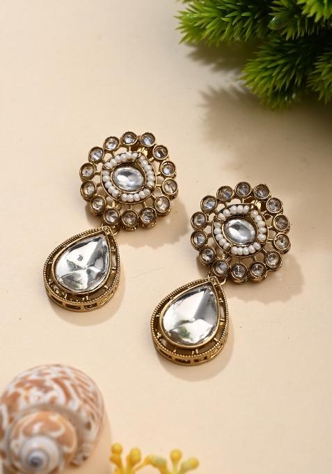 White  Zinc Alloy Earring