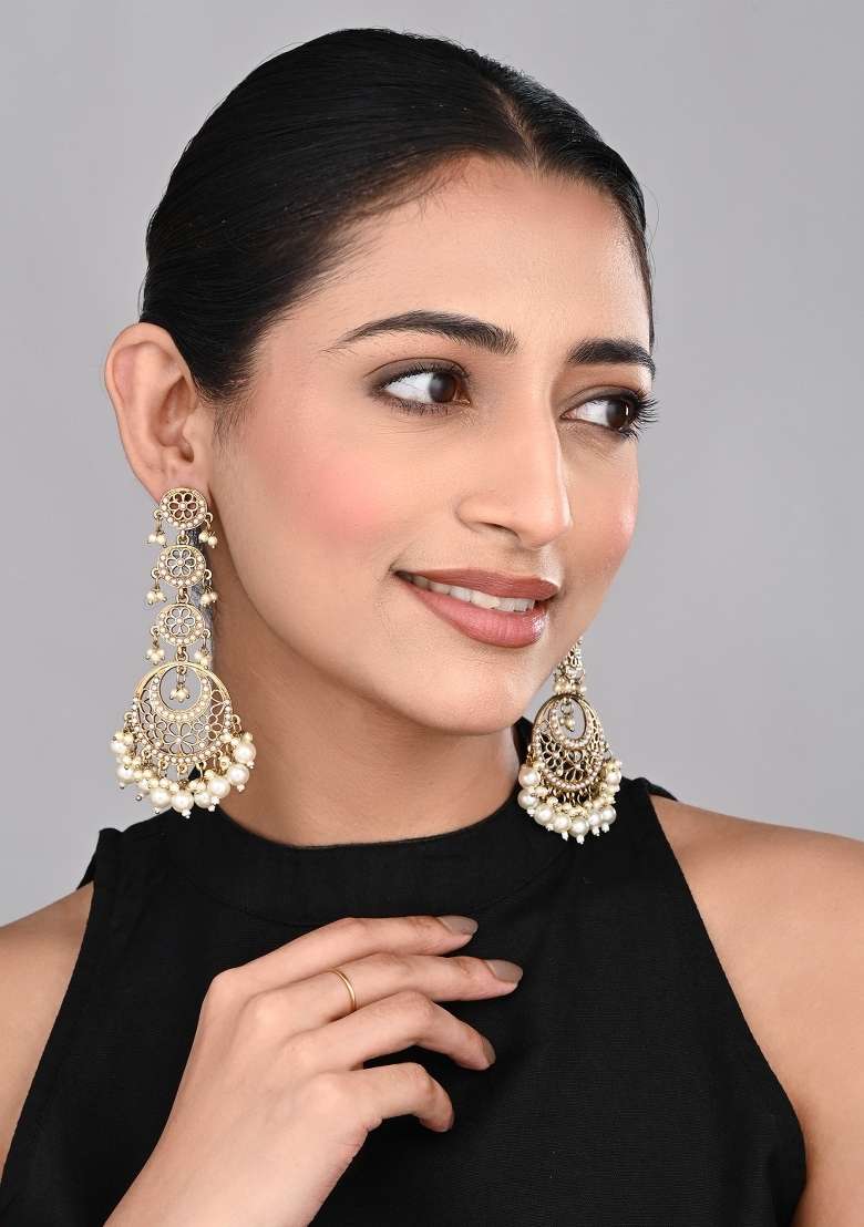 Golden  Zinc Alloy Earring - Indya