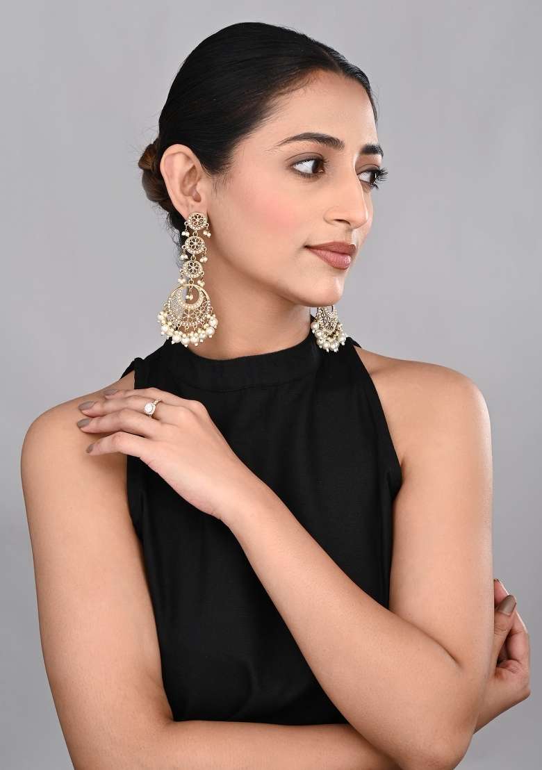 Golden  Zinc Alloy Earring - Indya