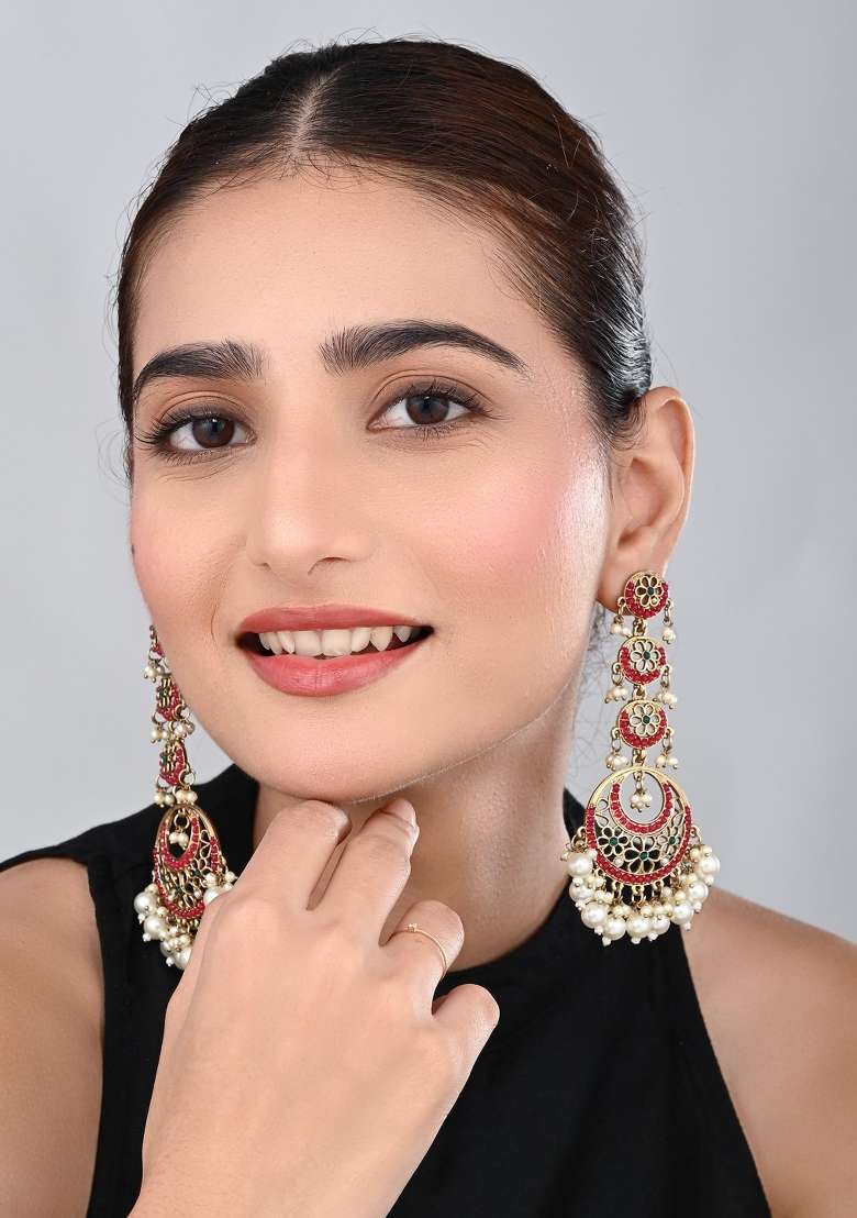 Red  Zinc Alloy Earring - Indya