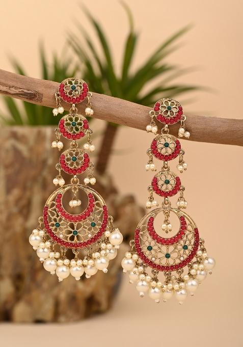 Red  Zinc Alloy Earring