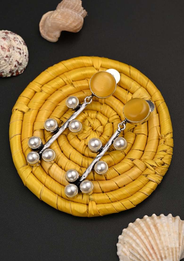 Yellow  Brass Earring - Indya