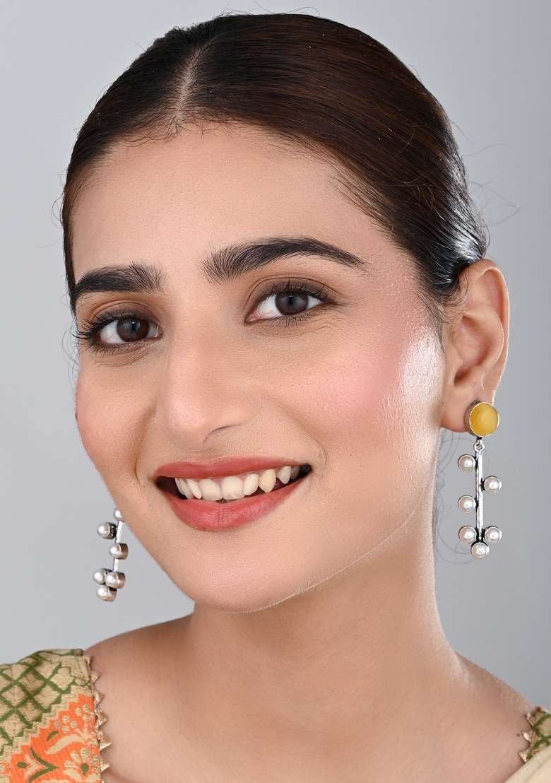 Yellow  Brass Earring - Indya