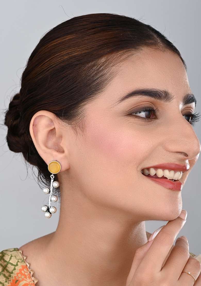 Yellow  Brass Earring - Indya
