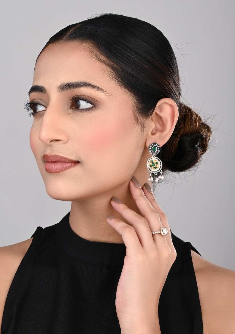 Green  Zinc Alloy Earring - Indya