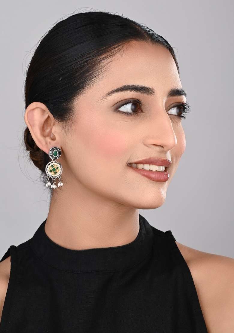 Green  Zinc Alloy Earring - Indya