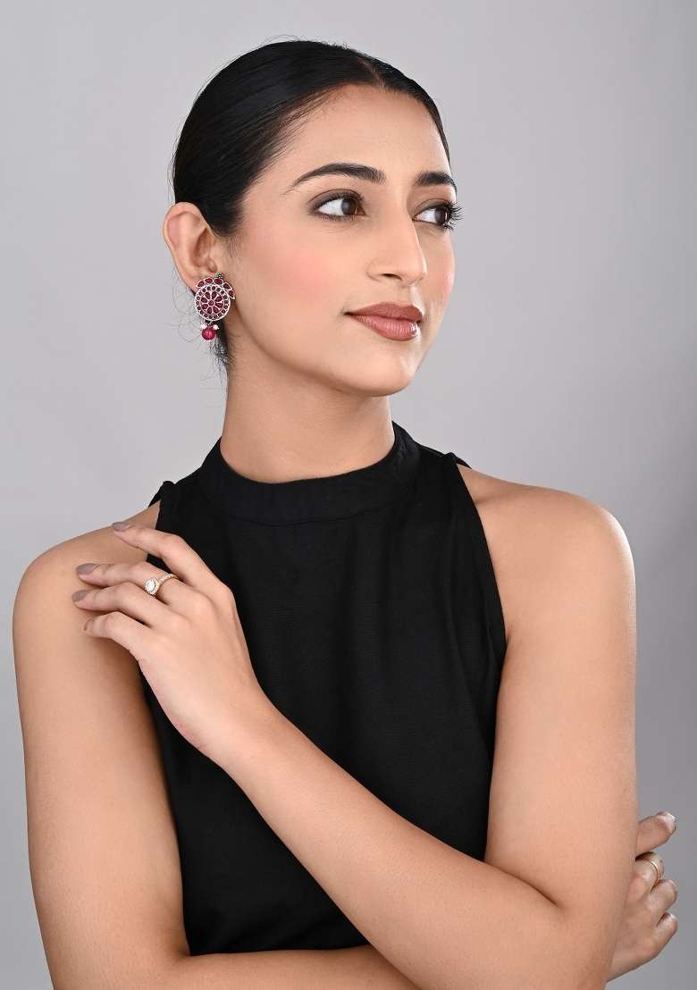 Pink  Zinc Alloy Earring - Indya