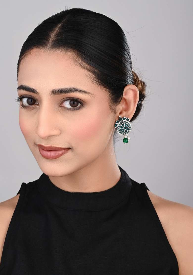 Green  Zinc Alloy Earring - Indya