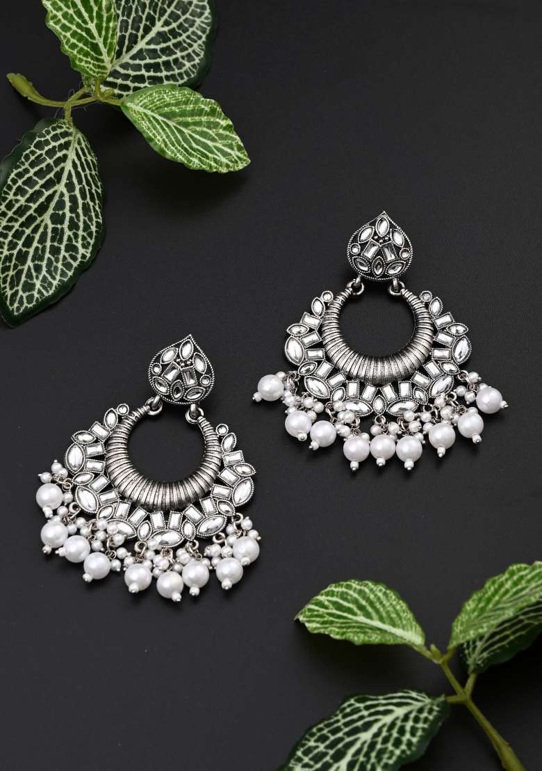 Silver  Zinc Alloy Earring - Indya
