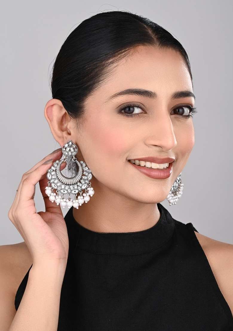 Silver  Zinc Alloy Earring - Indya