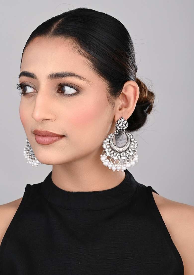 Silver  Zinc Alloy Earring - Indya