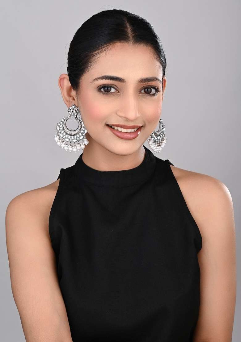 Silver  Zinc Alloy Earring - Indya