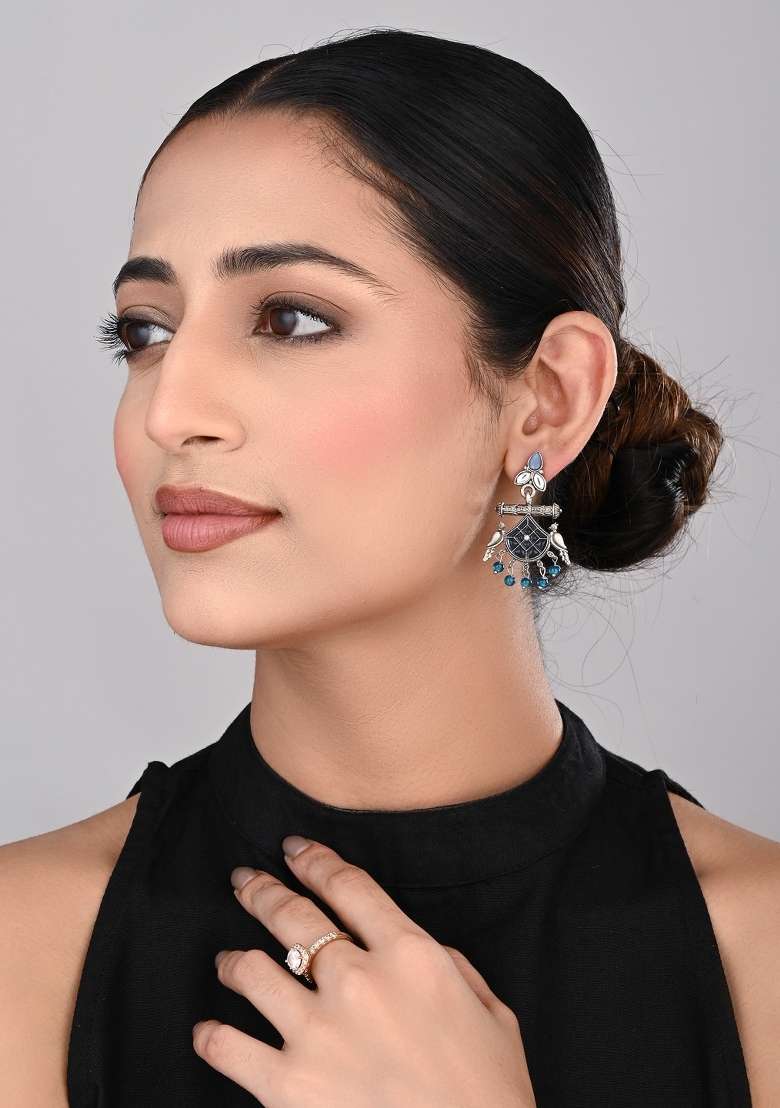 Blue  Zinc Alloy Earring - Indya