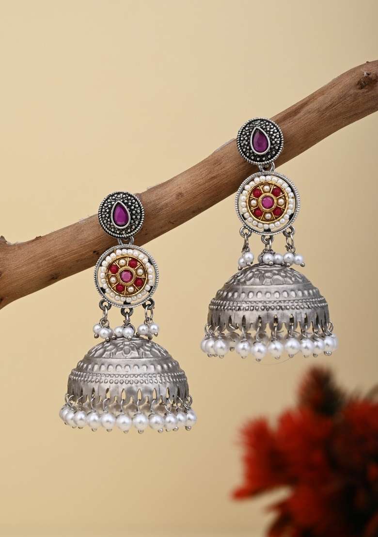 Red  Zinc Alloy Earring - Indya