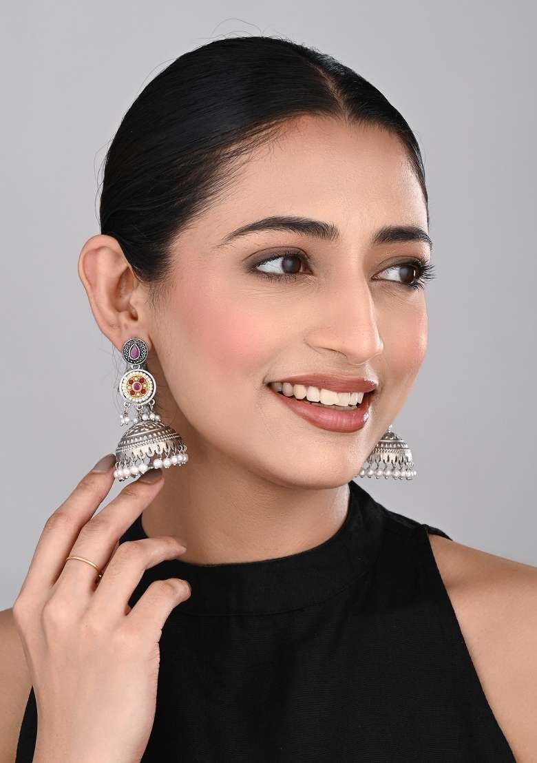 Red  Zinc Alloy Earring - Indya