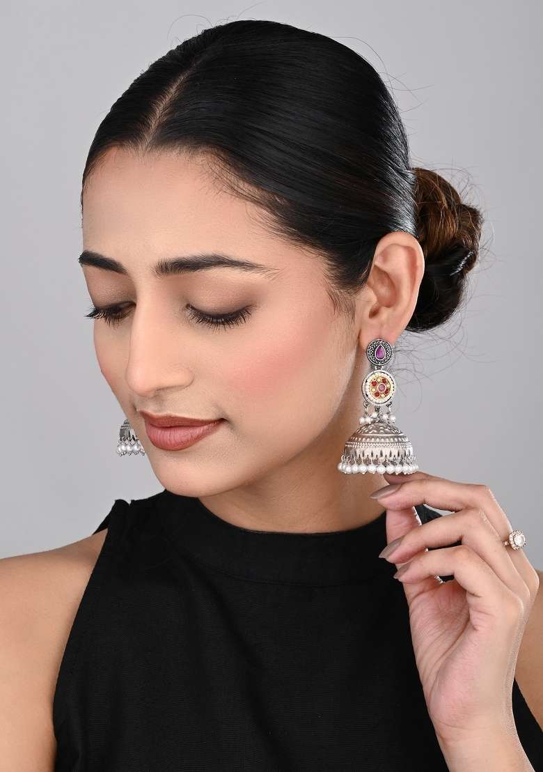 Red  Zinc Alloy Earring - Indya
