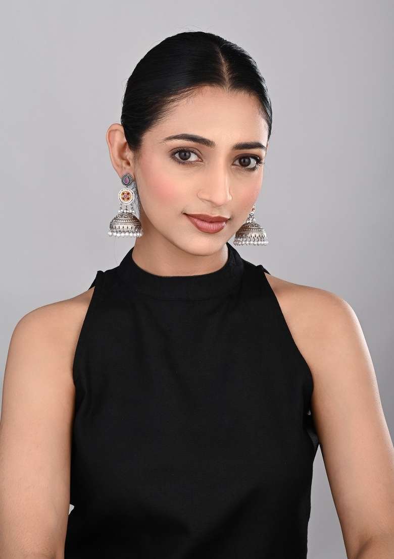 Red  Zinc Alloy Earring - Indya