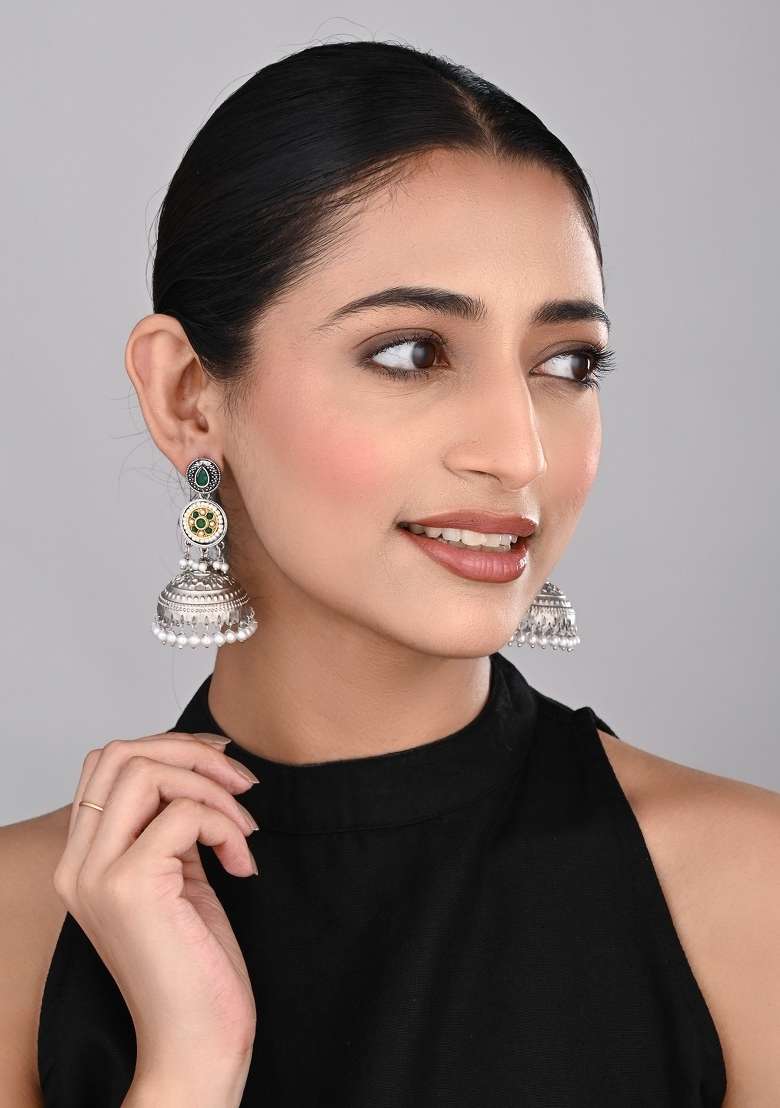 Green  Zinc Alloy Earring - Indya