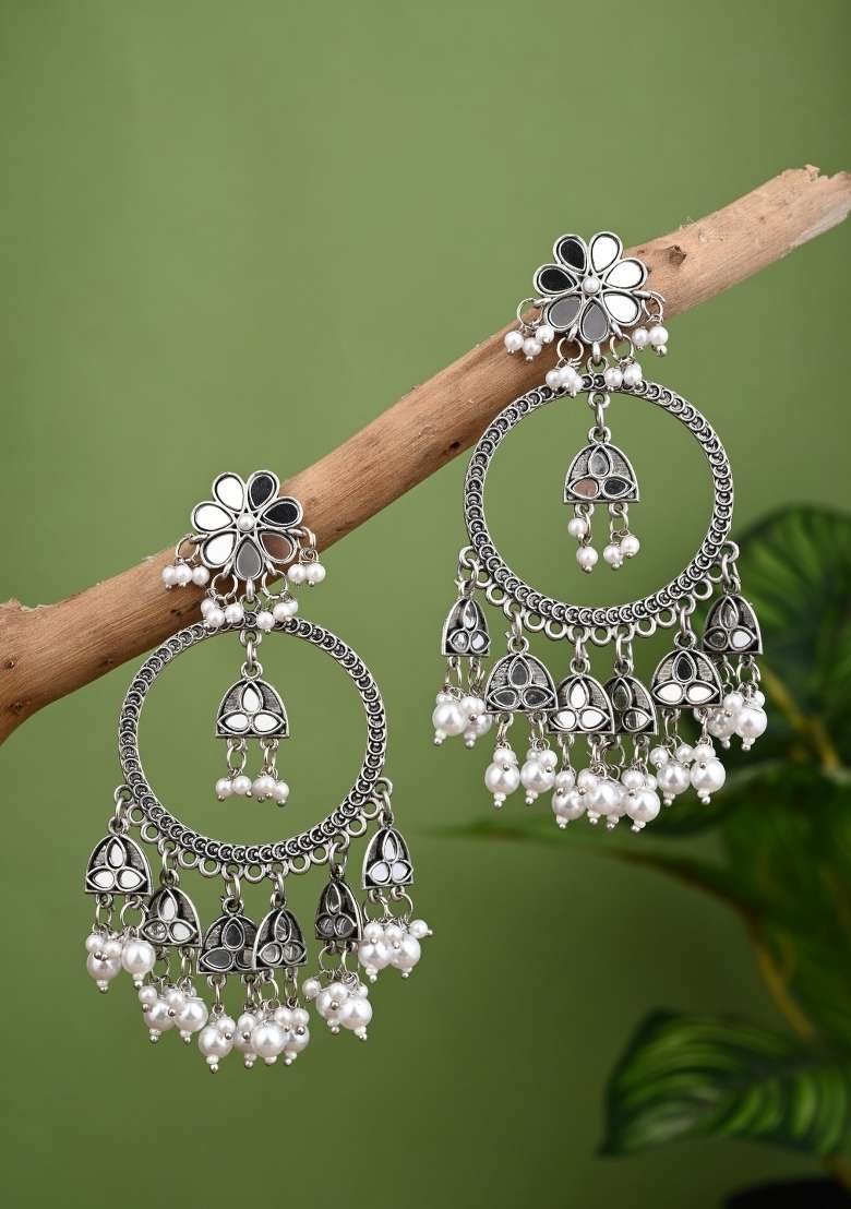 Silver  Zinc Alloy Earring - Indya