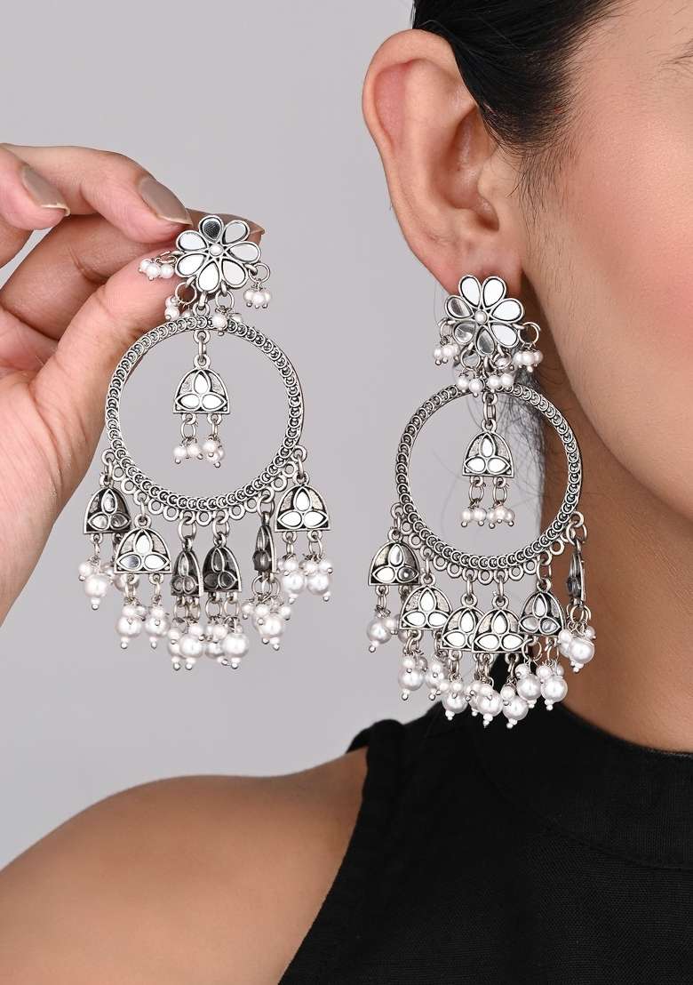 Silver  Zinc Alloy Earring - Indya