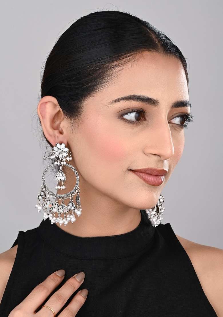 Silver  Zinc Alloy Earring - Indya