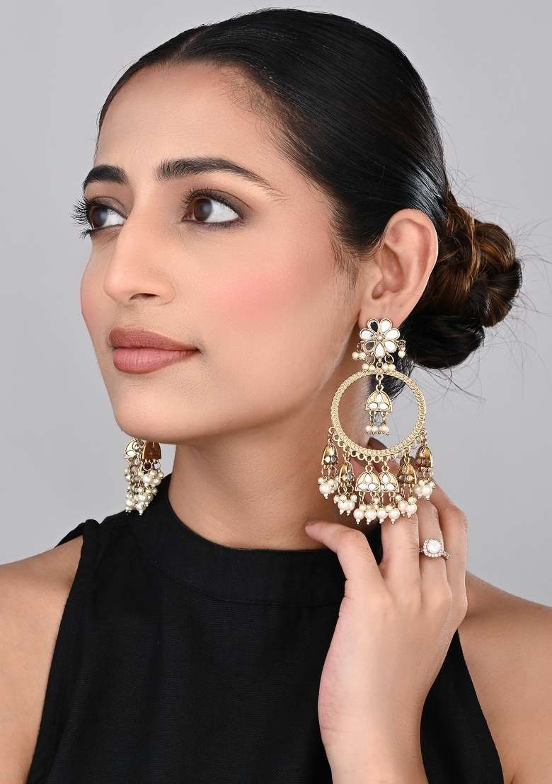 Golden  Zinc Alloy Earring - Indya