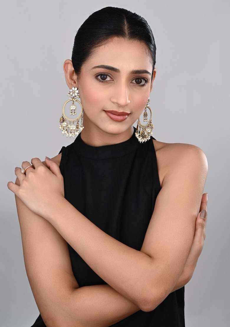 Golden  Zinc Alloy Earring - Indya