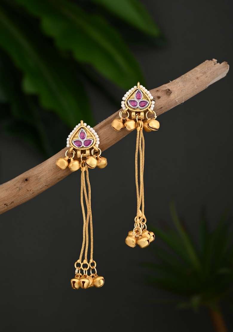 Red  Zinc Alloy Earring - Indya