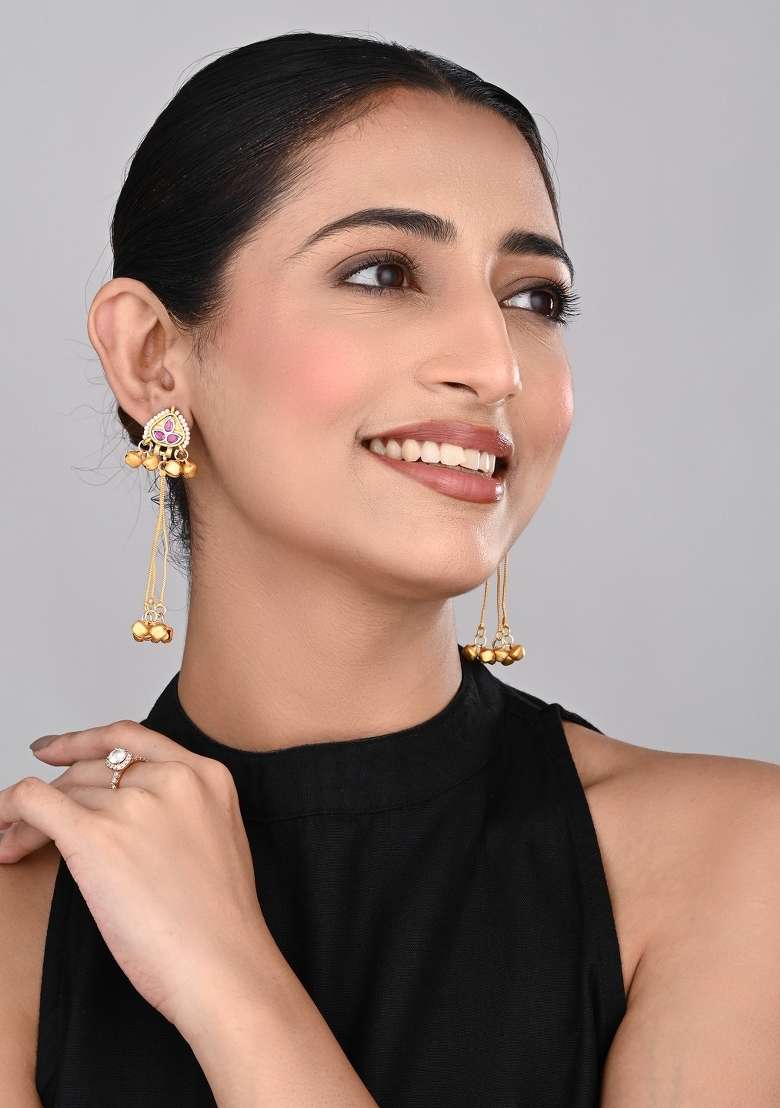 Red  Zinc Alloy Earring - Indya