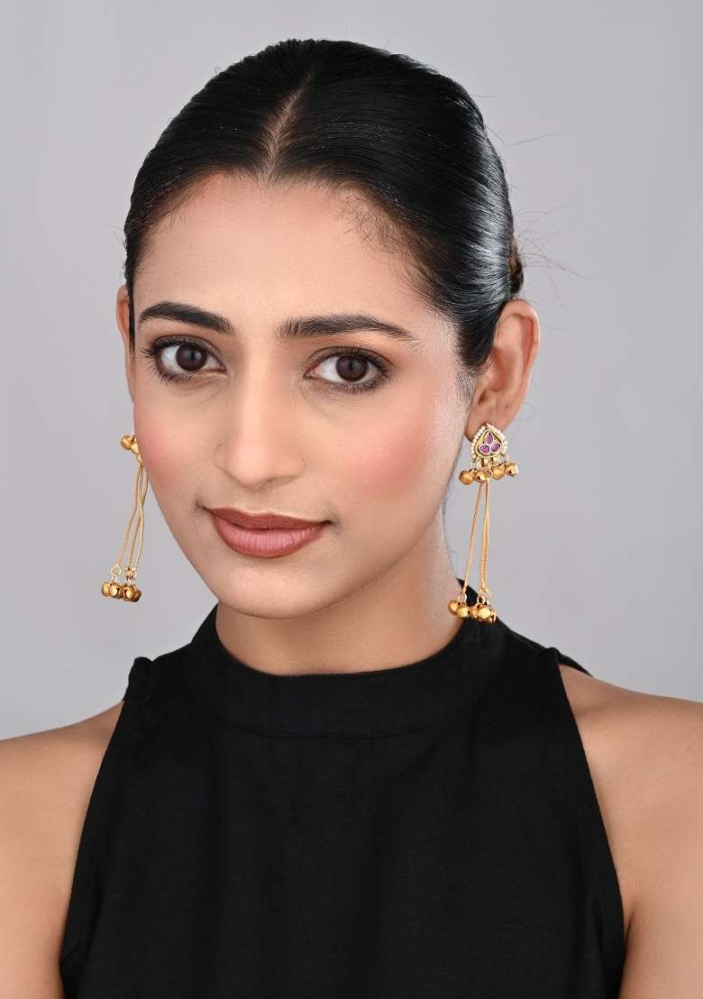 Red  Zinc Alloy Earring - Indya