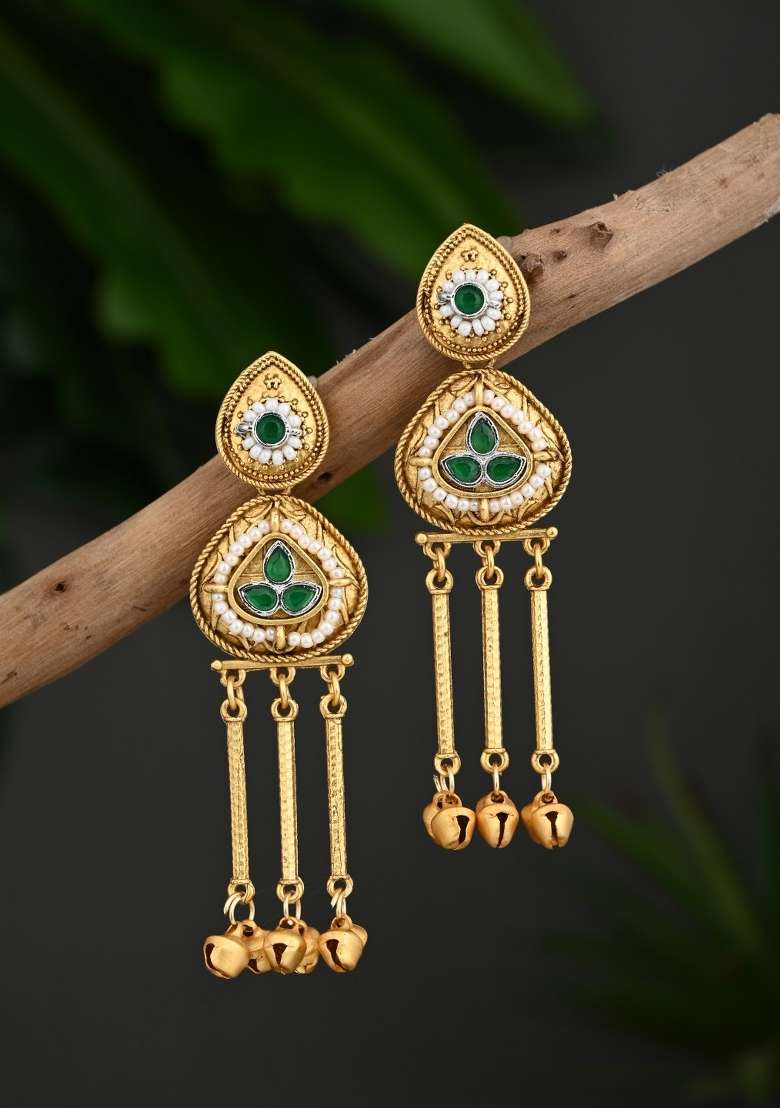 Green  Zinc Alloy Earring - Indya