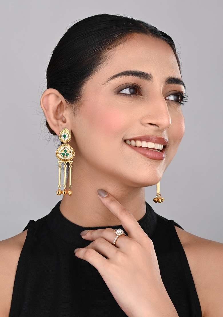 Green  Zinc Alloy Earring - Indya